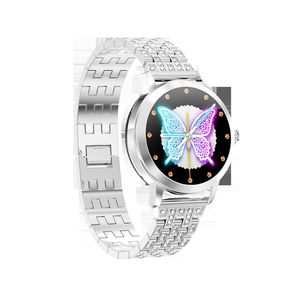 <span class=keywords><strong>Montre</strong></span> connectée en acier inoxydable avec logo personnalisé OEM LW07, <span class=keywords><strong>montre</strong></span> de sport pour femmes, étanche, dorée, TFT, assistant vocal AI, suivi d'activité - Product Image 2