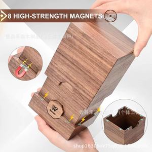 Boîte de rangement en bois pour cartes MTG avec plusieurs compartiments doubles pour cartes et dés, compatible Yu-Gi-Oh! Cartes - Boîte de rangement - Product Image 4