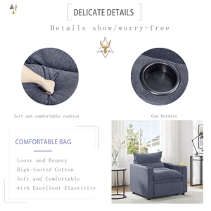 <b>Modern</b> Villa Set Sleeper <b>Sofa</b> Chair <b>Bed</b> Convertible 3-in-1 Adjustable Upholstered Pullout <b>Sofa</b> <b>Bed</b> - Product Image 3