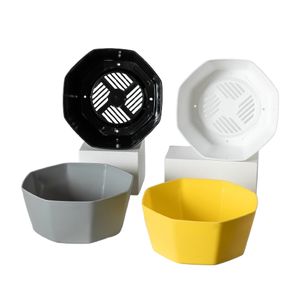 Maceta Redonda de Plástico Ligera y Minimalista, Colorida, con Bandeja y Orificios de Drenaje para Plantas Suculentas de Interior, Gran Venta - Product Image 1