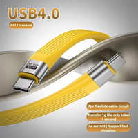 Porte-clés USB C, câble porte-clés USB C court Thunderbolt4 avec transfert de données 40Gbps à charge rapide PD 240W, câble durable 8K60Hz
