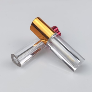 Tube de gloss à lèvres en plastique rechargeable de 4 ml et 5 ml, rose, blanc, plaqué or, en forme de cœur - Product Image 4