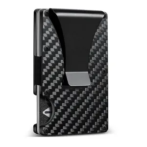 Newest Style Design Wallet High-Quality Carbon Fiber Card Holder Wallet Clip Men Short RFD Blocking Wallet Hot Sale
