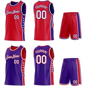 Conjunto de camiseta y pantalones cortos de baloncesto reversibles personalizados, uniformes de equipo transpirables sublimados unisex para adultos con nombre personalizado y - Product Image 1