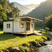Maison conteneur modulaire préfabriquée de luxe, étanche, 40 pieds, en kit, structure en acier, mini-villa