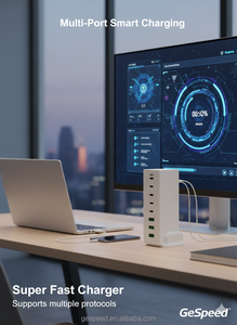 Station <span class=keywords><strong>de</strong></span> charge <span class=keywords><strong>de</strong></span> bureau 240W GaN 8 ports-4-USB-A + 4-USB-C PD Charge rapide pour ordinateurs portables et équipement <span class=keywords><strong>médical</strong></span> - Product Image 3