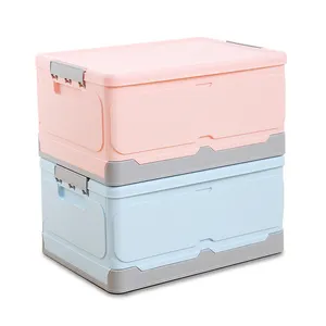 Eco-friendly Stackable Storage Container Boxes Collapsible Plastic Storage Box Foldable