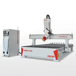 Máquina router de madeira de 4 eixos de router cnc A8-2140-L8 atc com cabeça oscilante para gravação e corte