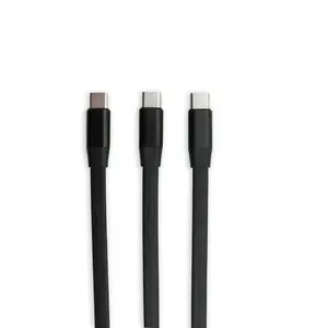 Black Flat USB Type C to Type C charging cable manufacturer