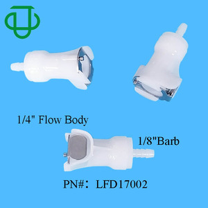 Nordson Medical Alternative 1/4 "Mangueira Barb Não-Valved In-Line Corpo Feminino Desconexão Rápida Acoplamento Tubo Farpado Montagem