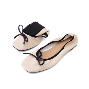 <span class=keywords><strong>Ballerine</strong></span> Pieghevoli da <span class=keywords><strong>Donna</strong></span> con Punta Quadrata, Tacco Basso, Tomaia in PU e Suola in Gomma, Ideali per Primavera e Autunno - Product Image 6