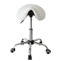 Tabouret hydraulique réglable pas cher en cuir blanc imperméable pour salon de beauté, mobilier de salon de coiffure pour la maison, le bureau, le salon de barbier