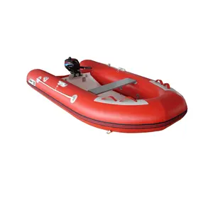 Small semi-rigid fiberglass V Hull Inflatable Boats RIB Boat with outboard engine
