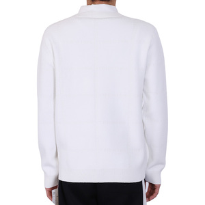 Jersey de cuello redondo con letras de Jacquard de invierno personalizado para hombre, suéter de punto de manga larga, 100% de algodón para la temporada de otoño - Product Image 3