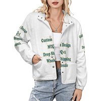 Print On Demand Hang Losse Design Kraag Pluche Jas Met Onderkant Maatwerk Mode Gevoel Voor Design Jas Voor Vrouwen