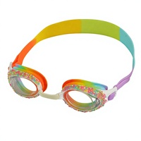 Nouvelles lunettes de natation en silicone multicolores anti-buée avec boucle latérale, ajustement facile, équipement de plongée pour enfants