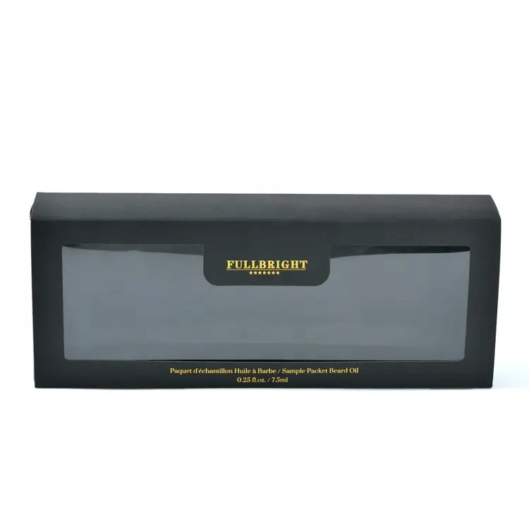 Kunden spezifisches Logo gedruckt schwarz Verpackung Geschenk verpackung Kraft papier box Luxus Klar deckel PVC Fenster Schublade Geschenk box