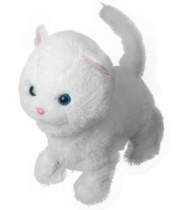 Mềm mại và mềm mại lớn mắt mèo động vật đồ chơi sang trọng Đồ chơi sang trọng điện tử màu trắng lớn nhồi bông mèo - Product Image 5