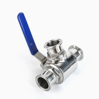 Vanne à boisseau sphérique sanitaire à trois voies Tri-Clamp en acier inoxydable SS304/316L, type T/L, PN10, qualité alimentaire, pour le contrôle manuel du débit dans les secteurs des boissons et de la pharmacie