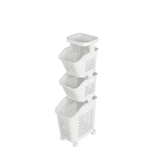 Organisation de rangement pour la maison Chariot de tri des collations Organisateur de vêtements sales en maille de grande capacité Chariot à linge en plastique