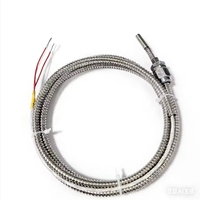 Sonde de température industrielle PT100 en platine filetée de haute précision, système 3 fils à sonde unique, vente en gros