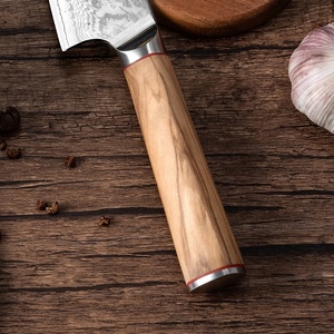 Mango de madera de Olivo de alta calidad cuchillo Damasco 8 pulgadas AUS10 cuchillo de chef kuchenmesser de acero japonés - Product Image 5