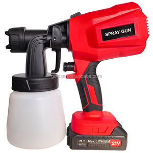 Pistolet de pulvérisation électrique <span class=keywords><strong>sans</strong></span> <span class=keywords><strong>fil</strong></span> HVLP 21V à batterie lithium, 3000psi 400W, professionnel, détachable, pour bricolage, avec gobelet de 800ml - Product Image 1