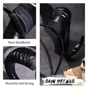 Diadema con Cuernos de Oveja Negra, Diadema de Demonio, Accesorio de Disfraz para Adultos, Cosplay, Halloween, Fiesta, Accesorio para Fotos, para Eventos de Disfraces - Product Image 3