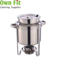 Ensemble de réchauds en acier inoxydable chauffés au gaz Ownfit avec une capacité de 10 L et un support empilable pour une utilisation en buffet dans les hôtels et les restaurants