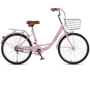 Vendita calda da 24/26 pollici classico bicicletta singola velocità per le donne in acciaio ad alto tenore di carbonio Urban Cycle <span class=keywords><strong>Bike</strong></span> con le signore della città cestino della bici - Product Image 3