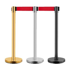 Barrière de file d'attente rétractable en acier inoxydable de un mètre pour les zones d'isolement des banques et des centres commerciaux - Product Image 1