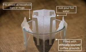 Bolsa de filtro de café por goteo colgante portátil, Mini bolsa de goteo de café desechable de un solo servicio personalizado, 50 Uds.