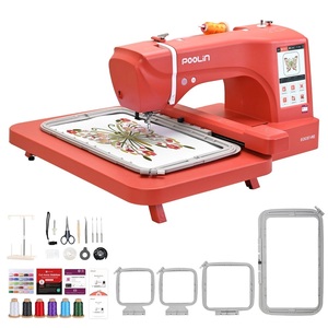 Nueva Máquina de Bordar Computarizada POOLIIN EOC07-RE ROJA, Pantalla Táctil LCD de 7 Pulgadas, Totalmente Automatizada, Área de Bordado de 380x200 mm, 3 Años de Garantía - Product Image 1