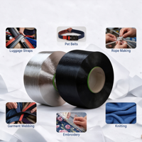 Fil fantaisie 100% polyester 840D, haute ténacité, anti-boulochage, couleurs personnalisées pour la broderie, le tricot et la fabrication de cordes