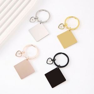 Heart Shaped Mustard Seed Pendant Laser Engraved Printed logo Blank Material DIY <b>square</b> Metal Stainless Steel Keychain - Product Image 4