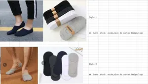 Calcetines de jacquard con bordado a granel para hombre, calcetín unisex con logo impreso, blanco liso, invisible, personalizado