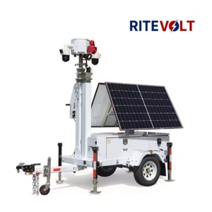 Caméra de sécurité mobile PTZ 2x4MP <span class=keywords><strong>avec</strong></span> 2 panneaux solaires, NVR 4 canaux 3 To, résistante au vent 117 km/h pour remorque CCTV - Product Image 2