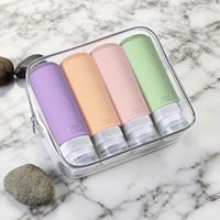 Conteneur de stockage d'accessoires de voyage rechargeable étanche de 90ml pour shampoing, lotion et savon pour les vols d'affaires