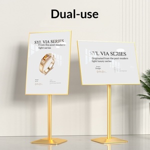 Support publicitaire vertical A3 détachable en métal, pour affichage de poster promotionnel sur pied, idéal pour les entrées de magasins et les commerces - Product Image 4