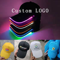 Cappelli da Baseball LED Luminosi Personalizzabili con Logo, Cappelli Neon per Uomo e Donna, Cappelli Hiphop per Feste e Costumi