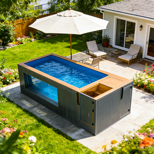 Outdoor Family Swimming Pool on Sale Fiberglass Mold Multifunctional Durable Spa Backyard Water Tank container pool - Product Image 3