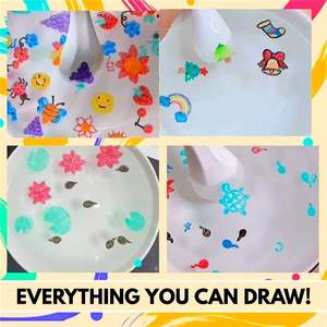 Kids DIY Magical <b>Painting</b> Whiteboard Pen Erasable Color Water Floating Markers with Ceramic Spoon Fabric Dry Style Marker Pens - Product Image 3