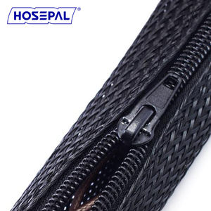 Escudo de manga de envoltura trenzada con cremallera de HosePal para la gestión de cables de <span class=keywords><strong>maquinaria</strong></span> <span class=keywords><strong>ferroviaria</strong></span> automotriz - Product Image 2