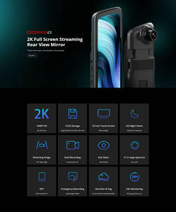Caméra embarquée DDPAI Mola E3 avec rétroviseur, 2K Ultra HD 1440P 1080P, 128 Go, écran tactile 7 pouces, double objectif, vision nocturne, enregistreur vidéo GPS - Product Image 2