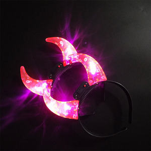 Nicro Prix d'usine Serre-tête lumineux clignotant à LED en forme de cornes de <span class=keywords><strong>diable</strong></span> en cristal, pour Halloween, accessoire de fête - Product Image 3