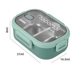 850ml Insulated Stainless Steel 304 Food Grade Double-layer Portable <b>Compartments</b> for Students and Work Bento <b>Lunch</b> <b>Box</b> - Product Image 3
