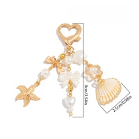 Océan Charmes Porte-clés Tortue Dauphin Coquillages Perles Perles amour Coeur Pendentif Porte-clés Cauris Coquillage Porte-clés Bijoux Accessoires