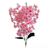 Composition florale artificielle réaliste en soie à 5 branches de fleurs de cerisier, faite à la main, pour mariage, fête des Mères, décoration intérieure moderne