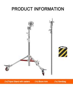 Verstelbare Lichten Heavy Duty Rvs 250Cm Light Stand + Boom Arm C Stand + Wiel Dragende 25kg Voor Flash - Product Image 2