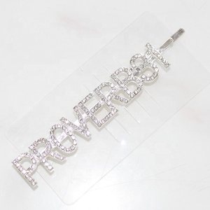 Pinzas para el pelo personalizadas con letras mayúsculas de diamantes de imitación, doradas, para niñas, con letras <span class=keywords><strong>inglesas</strong></span> personalizadas, brillantes, para novias, bodas, elegantes. - Product Image 6